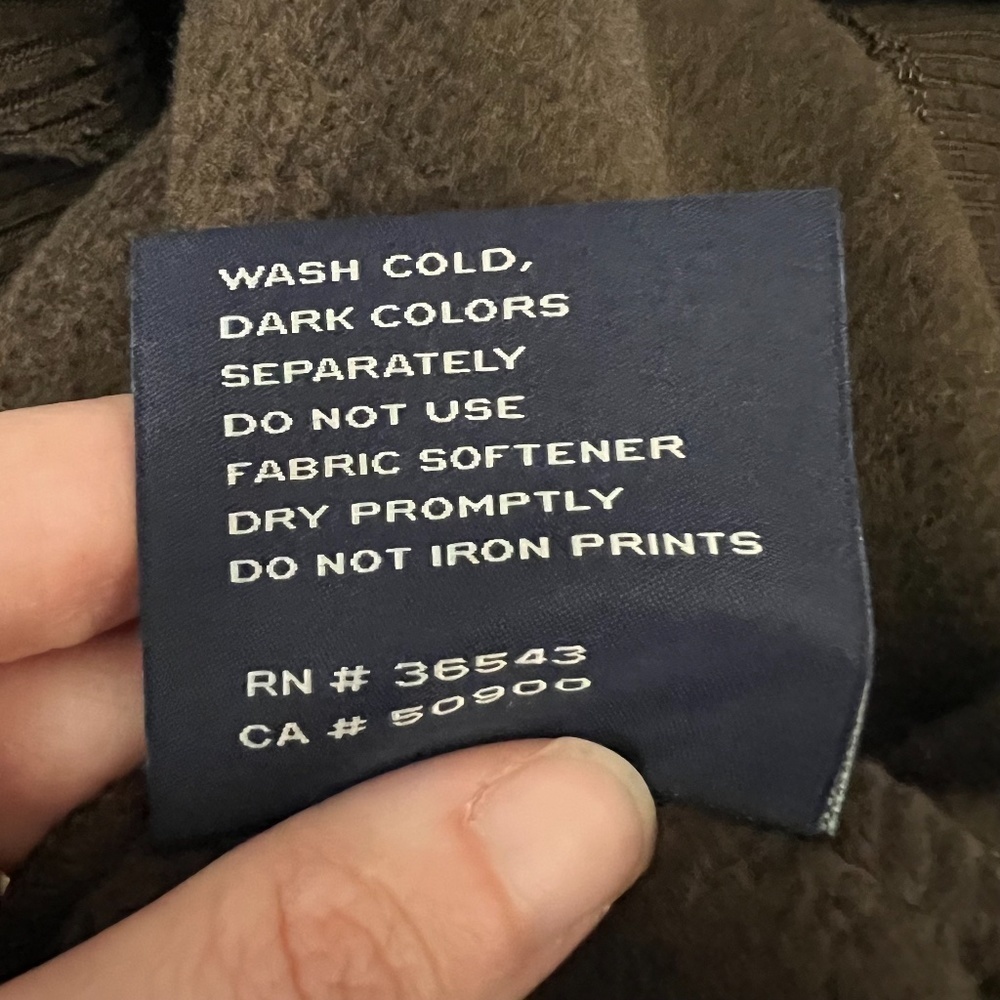 NWT G.H. BASS Co Brown 1/4 Button‎ Fleece Lined Pullover Hoodie Knit Pullover M - Picture 12 of 13